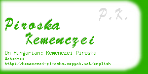 piroska kemenczei business card